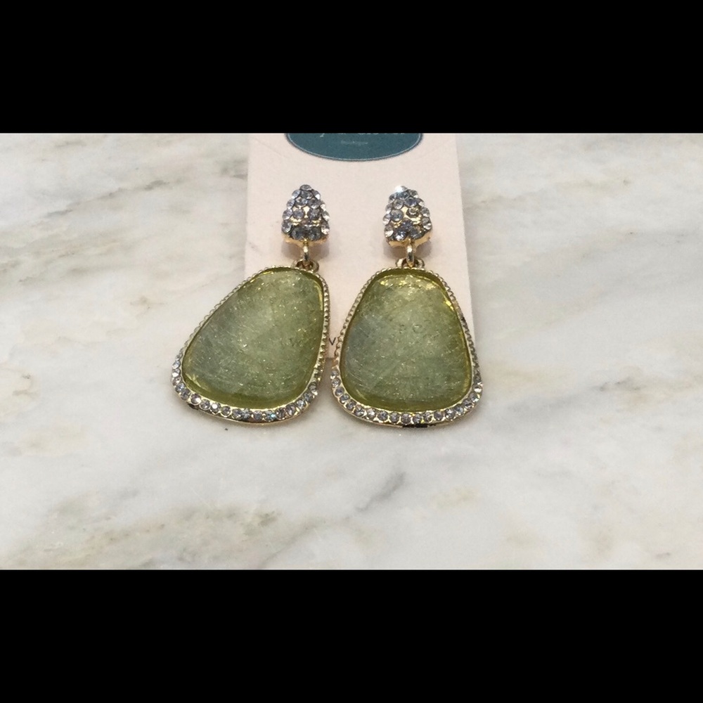 3/$20 Sale -Goldtone Green Kendra Style Drop Studs